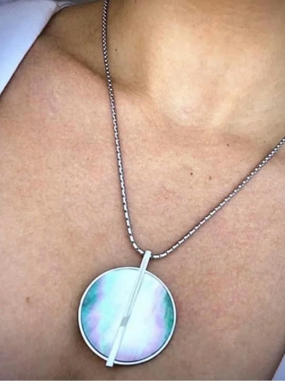 Tocara Retired Christina Necklace Stainless Steel Mother of Pearl